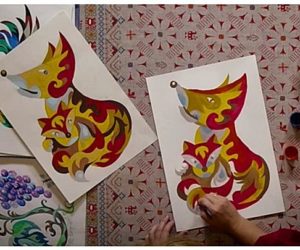 Ukrainian Art-break: learn Samchykivskiy painting style and create authentic fox picture